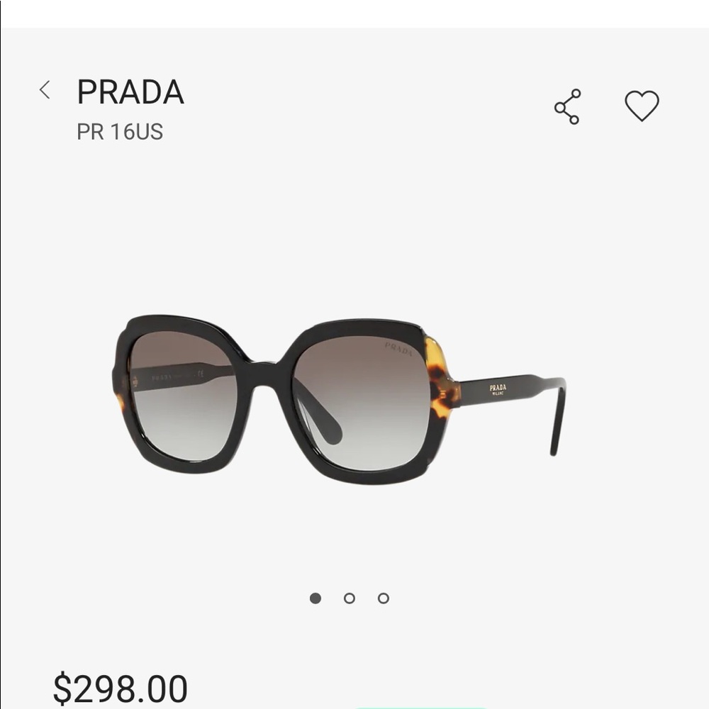 Prada Sunglasses - Black w/ Tortoise Detail Edge